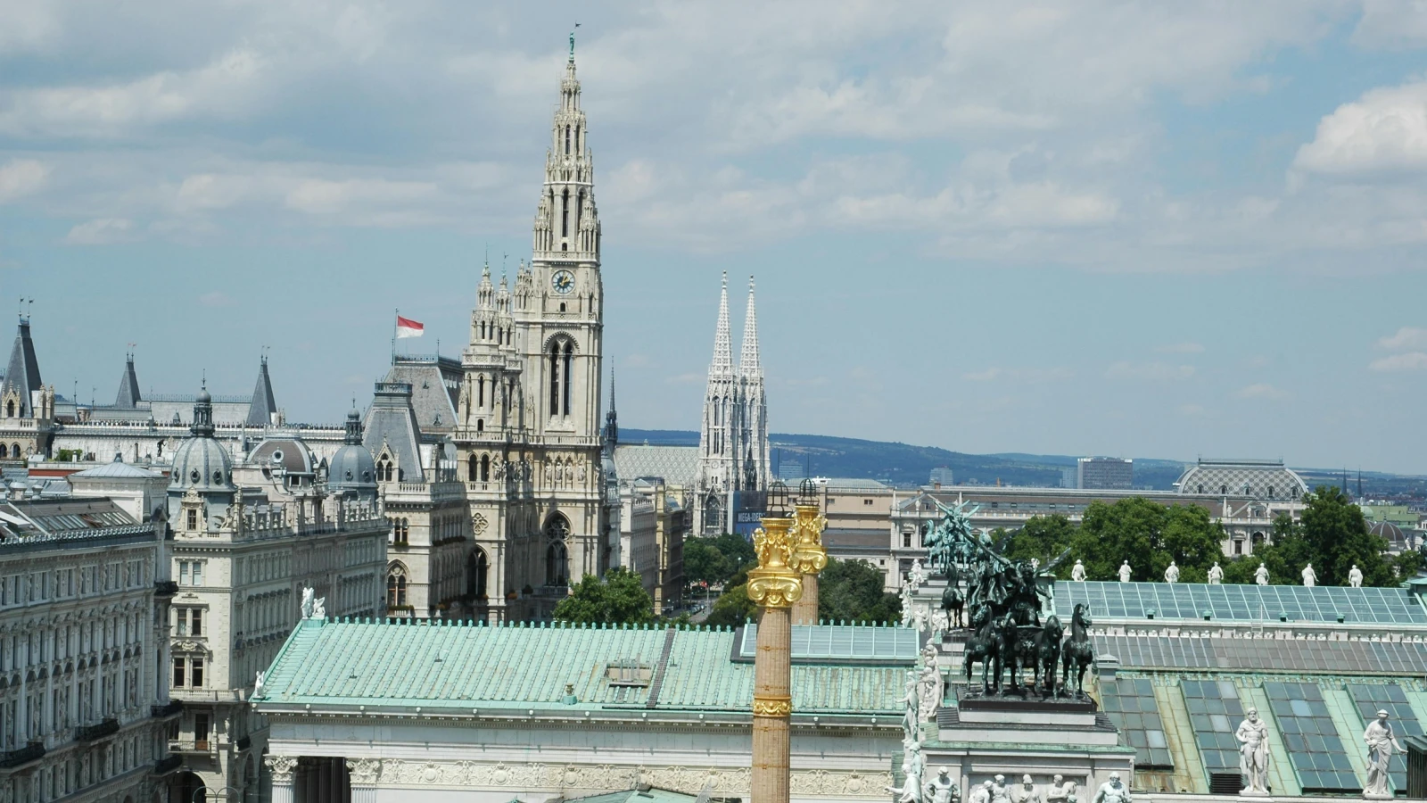 Aerial view of Vienna for one-way car rental from Vienna