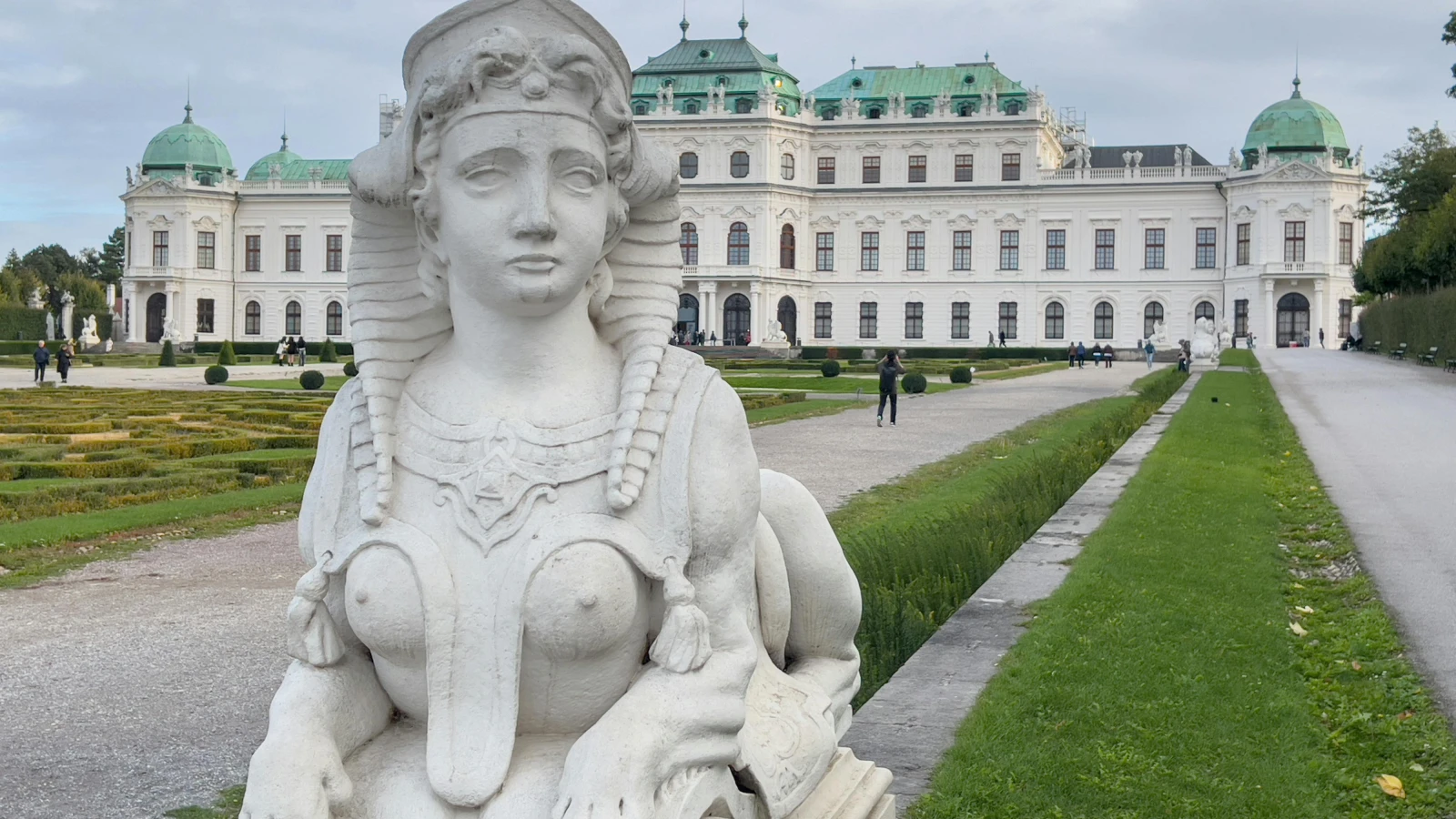 Beautiful sphinx statue at Belvedere Palace Vienna gardens