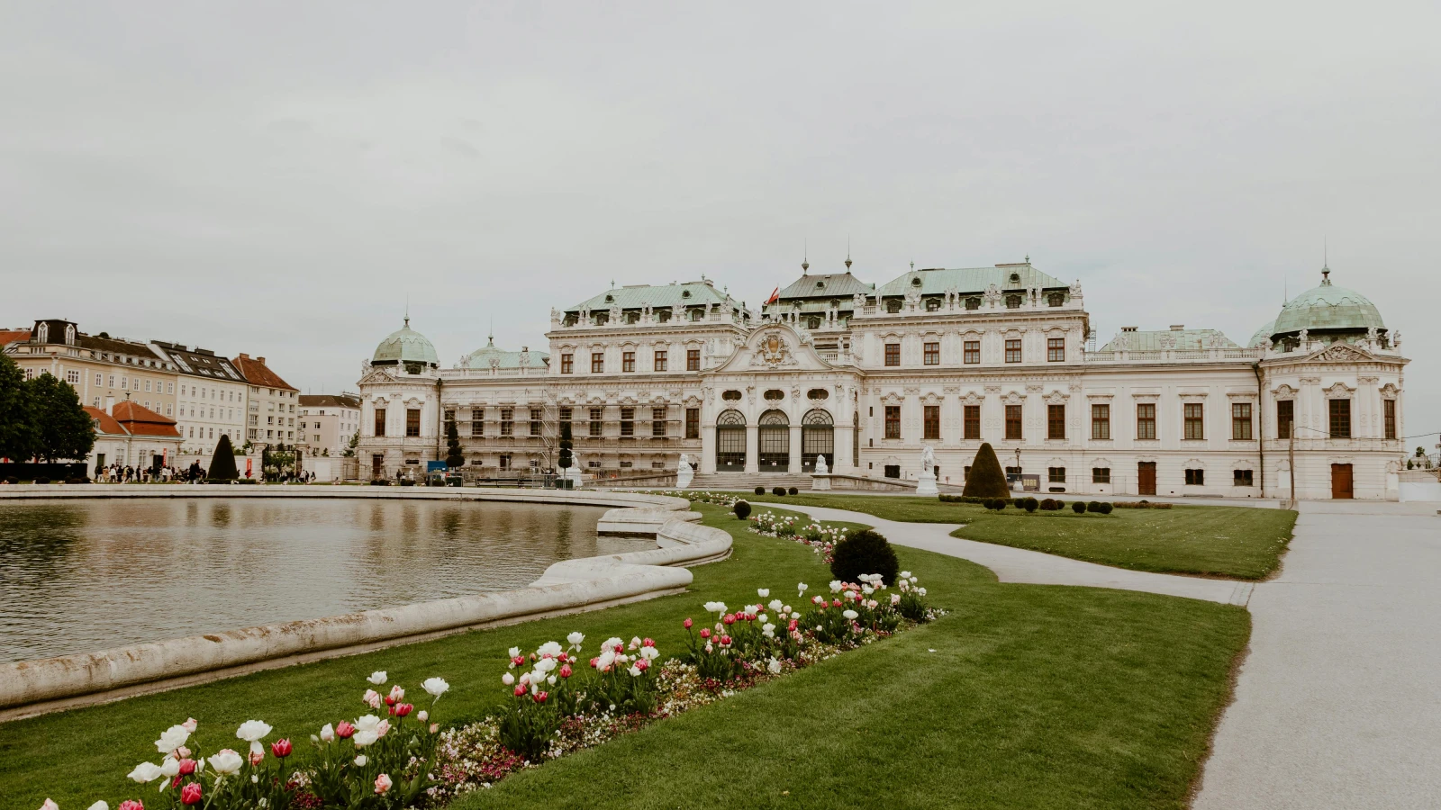 Elegant view Belvedere garden Vienna rental car sightseeing