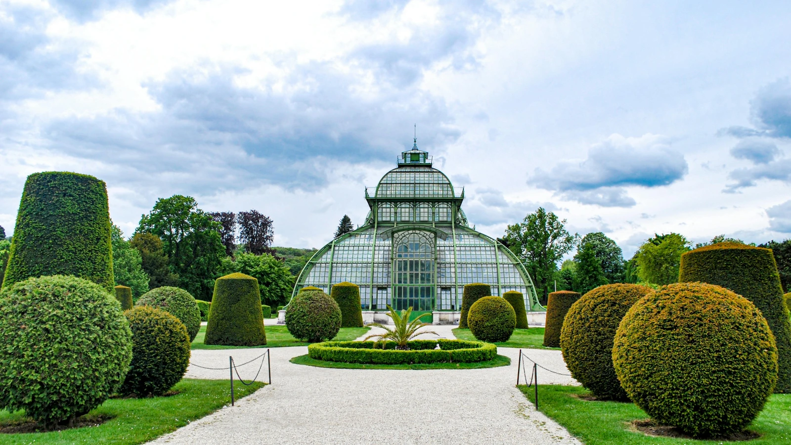 Glass conservatory at Schönbrunn Palace Vienna - botanical highlight near Hietzing